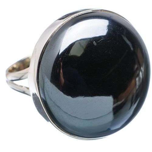 Sterling silver ring - HEMATITE - Dreams Collection (size 10 / T half)