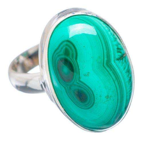 Sterling silver ring - MALACHITE - Dreams Collection (size 7.5 / P)