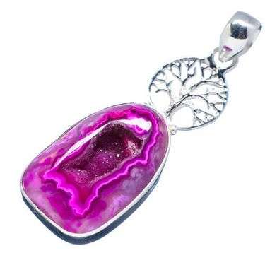 Sterling silver pendant - BOTSWANA AGATE TREE OF LIFE - Dreams Collection