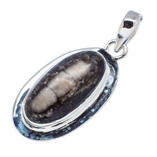 Sterling silver pendant - ORTHOCEROS (FOSSIL) - Dreams Collection