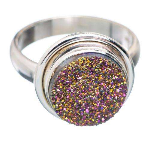Sterling silver ring - TITANIUM DRUZY - Dreams Collection (size 8.25 / Q to Q half)