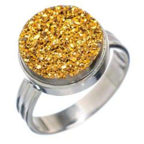 Sterling silver ring - GOLDEN DRUZY - Dreams Collection (size 9.25 / R half to S half)