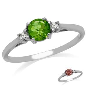 Sterling Silver ring - Natural RARE ZULTANITE / DIASPORE & WHITE TOPAZ (size 5 / L)