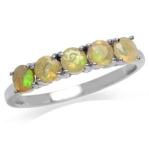 Sterling Silver ring - Natural ETHIOPIAN OPAL (size 6 / M)
