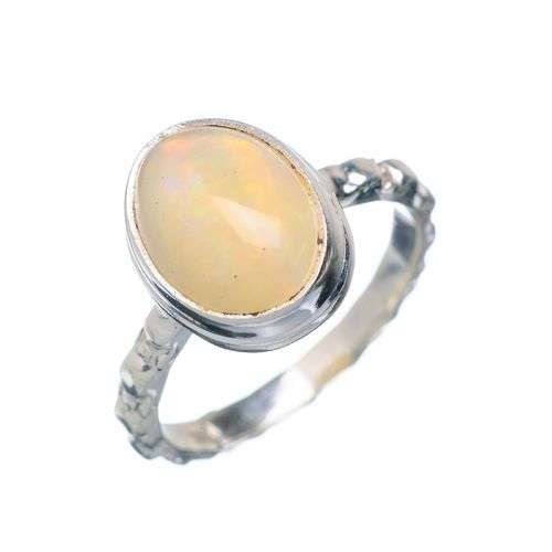 Sterling silver ring - ETHIOPIAN OPAL - Dreams Collection (size 5.5 / L)