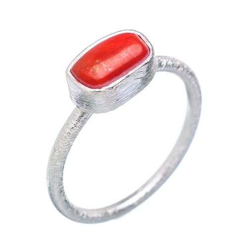 Sterling silver ring - CORAL - Dreams Collection (size 8 / Q)