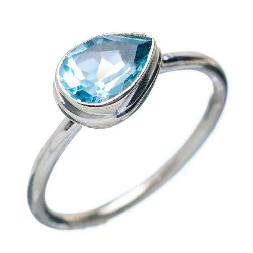 Sterling silver ring - BLUE TOPAZ - Dreams Collection (size 8.25 / Q to Q half)