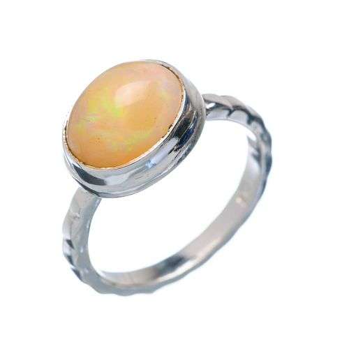 Sterling silver ring - ETHIOPIAN OPAL - Dreams Collection (size 5.25 / J half to L)
