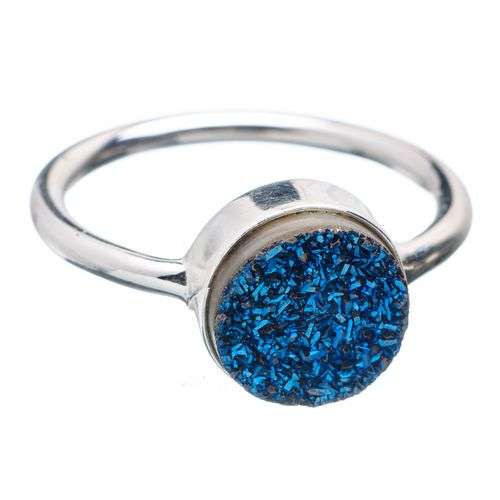 Sterling silver ring - TITANIUM DRUZY - Dreams Collection (size 9 / R half)