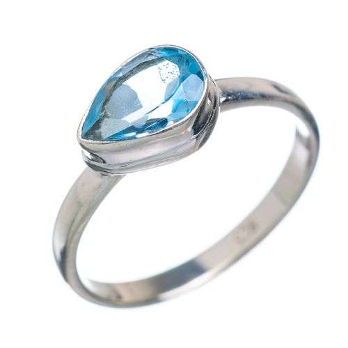 Sterling silver ring - BLUE TOPAZ - Dreams Collection (size 8.25 / Q to Q half)