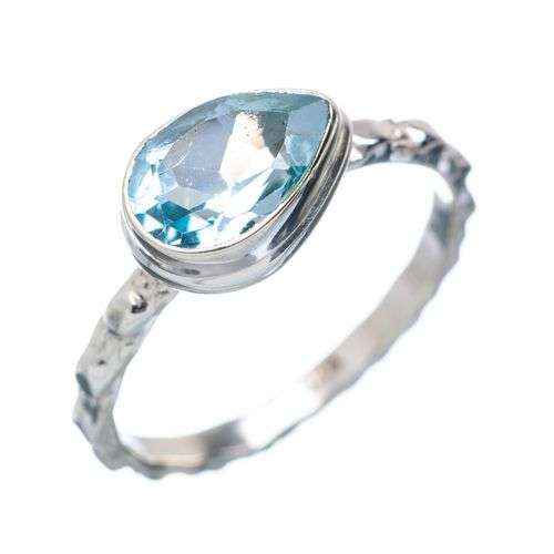 Sterling silver ring - BLUE TOPAZ - Dreams Collection (size 6.5 / N)