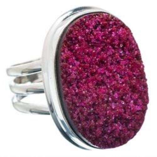 Sterling silver ring - COBALTIAN CALCITE - Dreams Collection (size 9.25 / R half to S half)