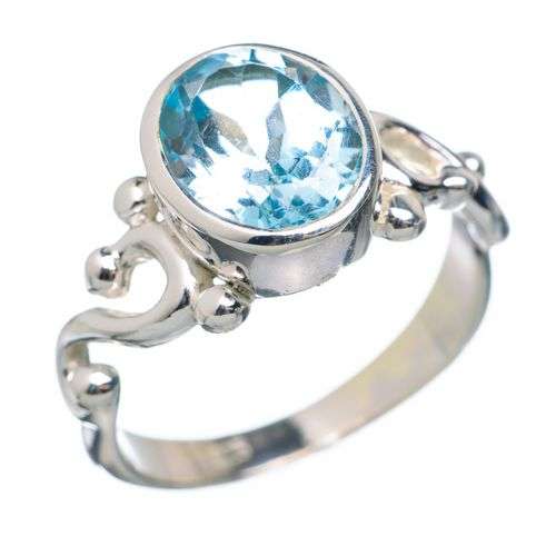 Sterling silver ring - BLUE TOPAZ - Dreams Collection (size 7.5 / P)