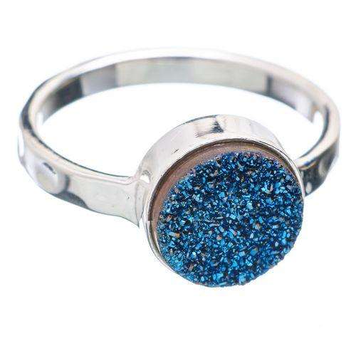 Sterling silver ring - TITANIUM DRUZY - Dreams Collection (size 9.25 / R half to S half)