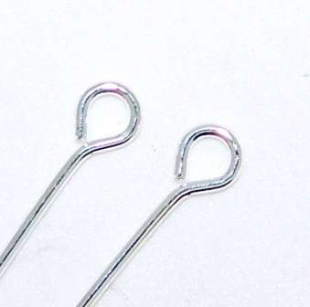 70mm Silverplated eyepins - sold per pack of 20