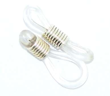 Eye-glass END PIECES (clear / silver) - sold per PAIR