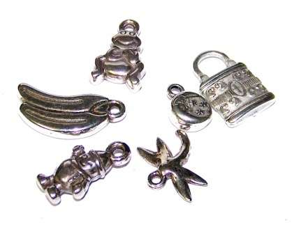 CHARM - Metalised finish - VARIOUS SHAPES - sold individually