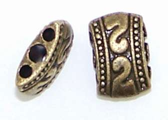 11mm x 6mm 3-hole decorative Antique Bronze spacer - sold individually