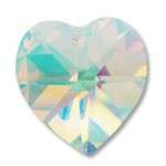 CRYSTAL AB Swarovski 14mm heart pendant