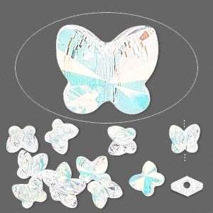 CRYSTAL AB Swarovski 8mm butterfly beads
