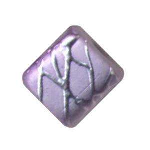8mm cube Purple SPLASHED beads (5 pcs)