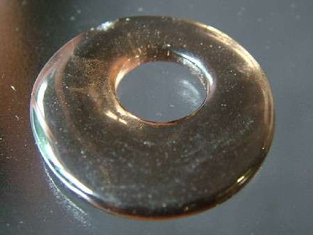 SMOKY QUARTZ donut - thread a ribbon through it for a pendant...