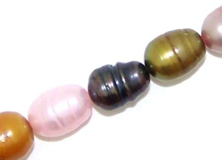 45 cts Natural FRESHWATER RICE PEARLS - Mixed colour strands!