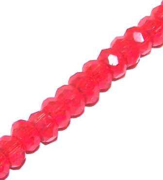 6mm x 4mm Red - FIRE POLISHED RONDELLES - sold per bead