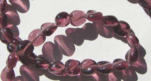 Indian Glass beads - TWIST Dark Pink (sold individually)