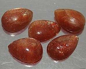 Natural SUNSTONE pear cabochons