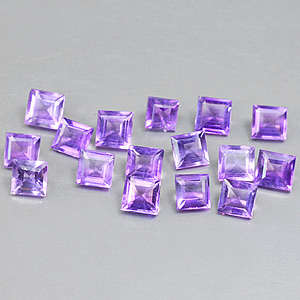 Natural AMETHYST princess facets (sold individually)