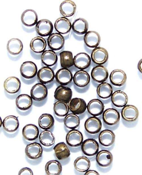 2mm Antique Bronze round CRIMP beads - sold per pack of 1000
