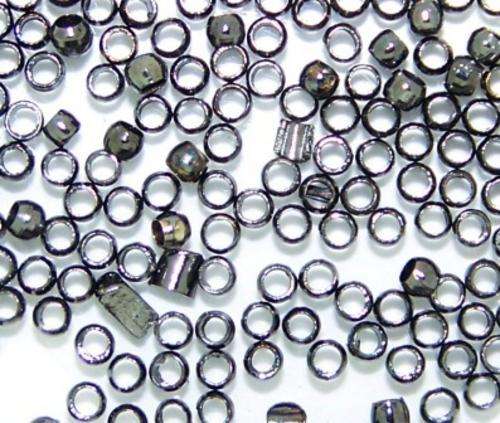 2mm Black Nickel round CRIMP beads - sold per pack of 1000