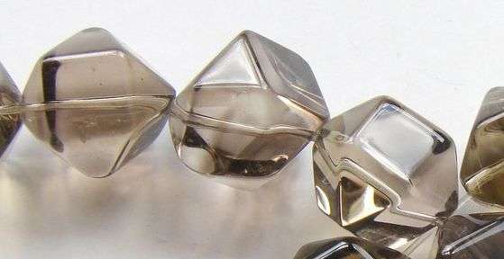 Natural SMOKY QUARTZ 18x16mm freeform facetted beads