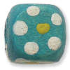 10mm Turquoise Painted WOOD beads - square (10 pcs)