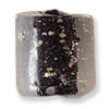 14x12mm glass beads BLACK GLITTER (sold individually)