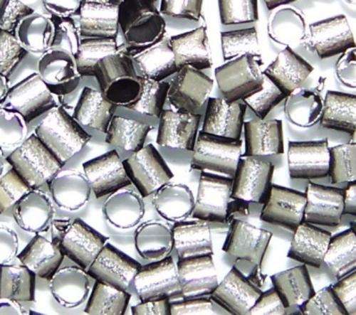 Black Nickel round CRIMP tubes (2mm x 2mm) - sold per pack of 1000