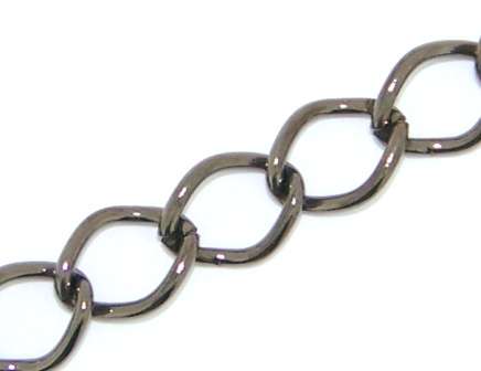 CHAIN single link oval 8x7mm BLACK NICKEL - sold per 1m length