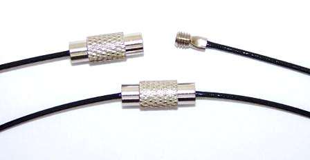 Tiger tail 45cm NECKWIRES with screw clasp - BLACK 150mm