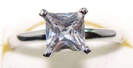 Simulated DIAMOND dress ring set in Sterling Silver