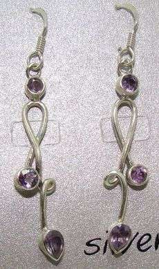 Sterling silver earrings - AMETHYST