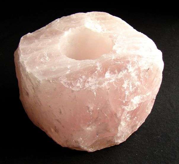 Natural ROSE QUARTZ tealight candle holder - 1.1 kg!