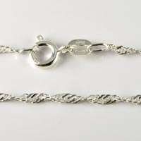 Sterling silver SINGAPORE LINK ladies neck chain 45cm (2mm / 30 gauge)