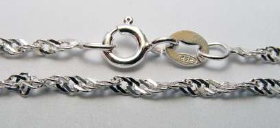 Sterling silver SINGAPORE LINK ladies anklet / ankle chain 25.5cm (2mm)
