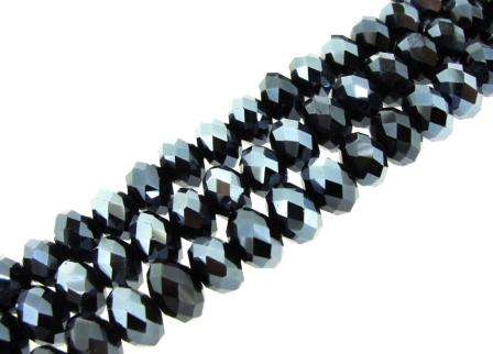 8mm x 6mm HEMATITE fire polished AAA crystal facetted rondelle spacers