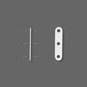 19mm x 3mm Spacer bar 3 hole SILVER PLATED (6 pcs)