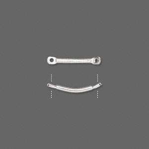 15mm Curved Link Spacer bar SILVER PLATED (10 pcs)