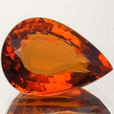 Great strong colour! 19.27 cts Natural MADEIRA CITRINE pear facet (Brazil)