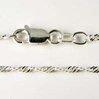 Sterling silver SINGAPORE LINK ladies neck chain 50cm (1.5mm / 25 gauge)