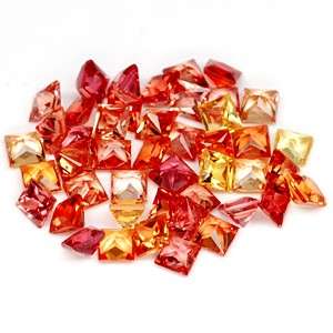 Natural FANCY COLOURED SAPPHIRE 2.5mm princess square facets (Africa) - 24 pieces available